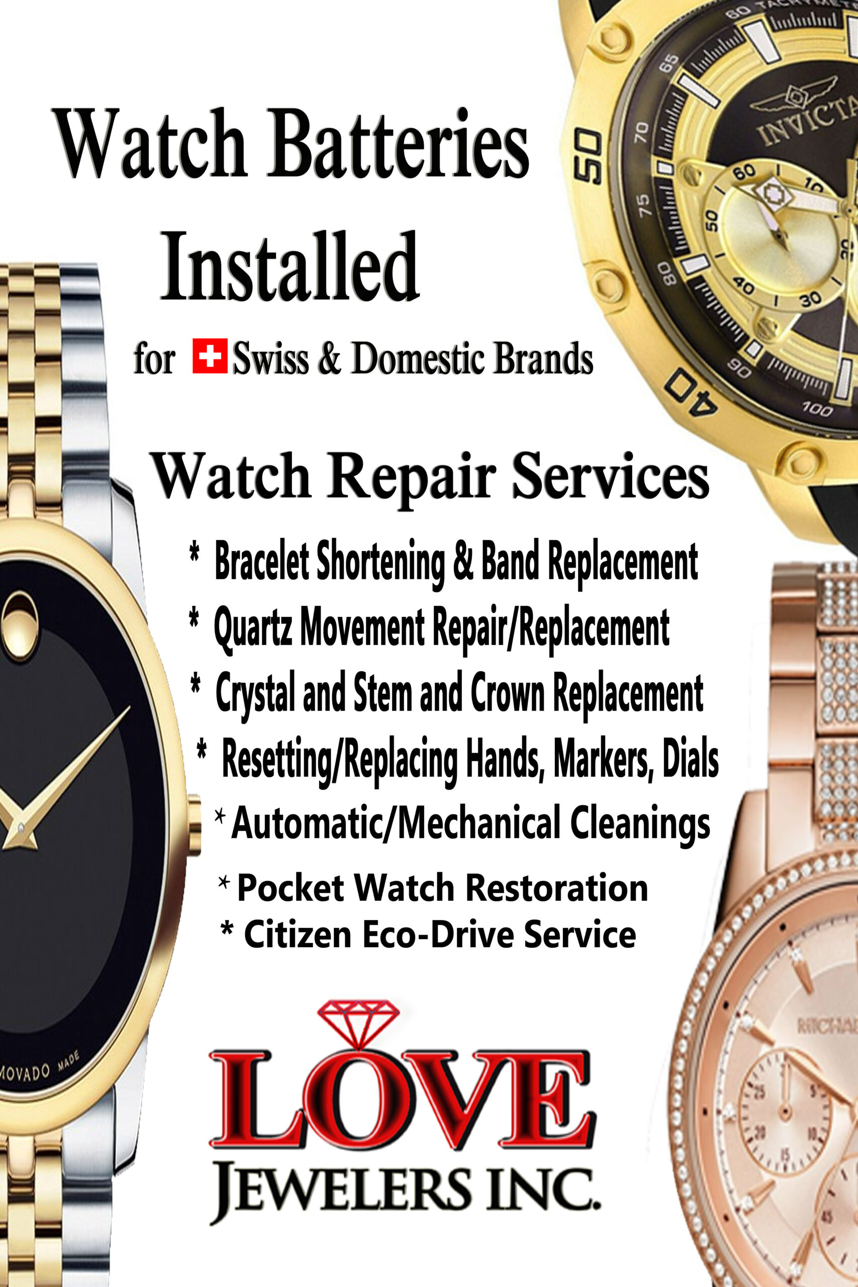 WATCH & JEWELRY REPAIR Love Jewelers Inc.